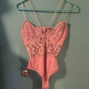 SOLD Baby pink/blush lace bodysuit